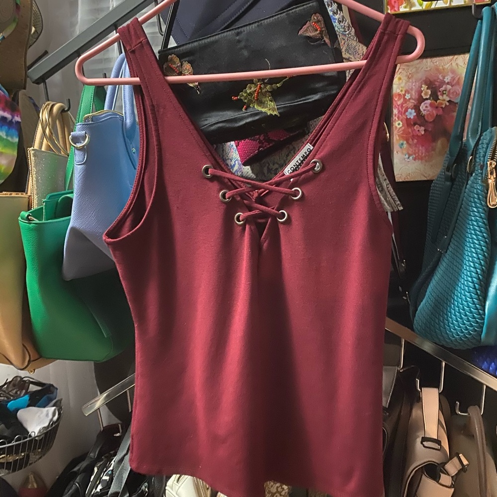 Burgundy crop top